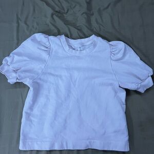 H&M White Puff Sleeve Tee